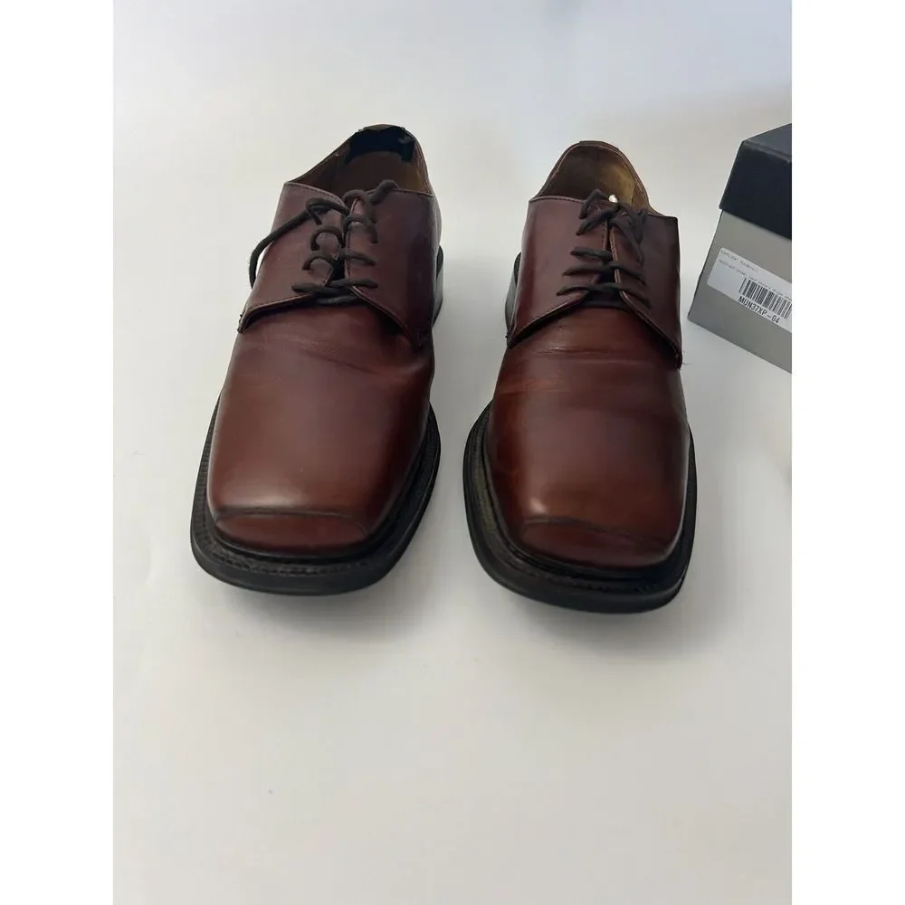 Bacharch Men’s Oxford Dress Shoes Brown Size 10.5 Box And Extras Made In Italy‎